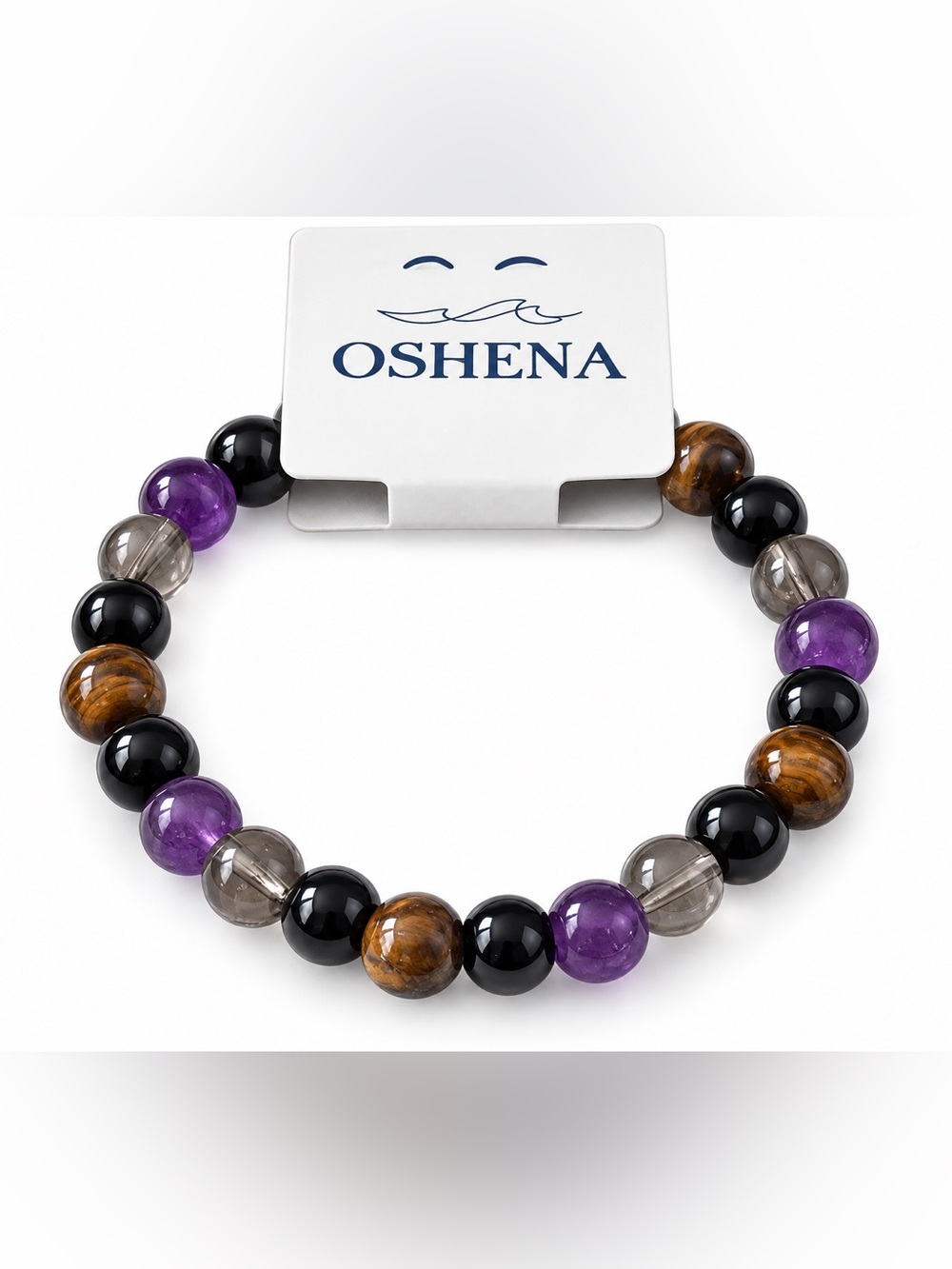 Oshena Designer Beachwear‎ gemstone Beaded Stretch Bracelet Unisex